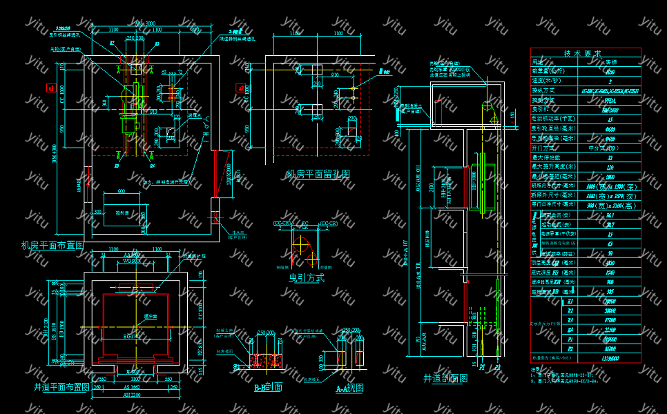 原創超全精品自動電梯cad圖庫自動電梯全套cad施工圖下載