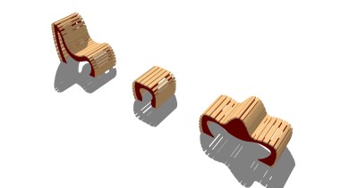 异形椅sketchup模型分享，异形坐椅su模型skp文件下载