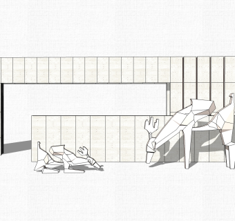 现代造型景墙草图大师模型，景墙sketchup模型免费下载