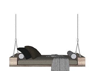 现代家庭吊椅吊床草图大师模型，吊椅su模型下载