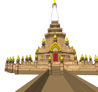 古建寺庙免费su模型下载、古建寺庙草图大师模型下载