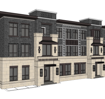 欧式别墅外观草图大师模型，SU模型免费下载