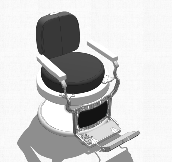 现代理发椅草图大师模型，理发椅su模型下载
