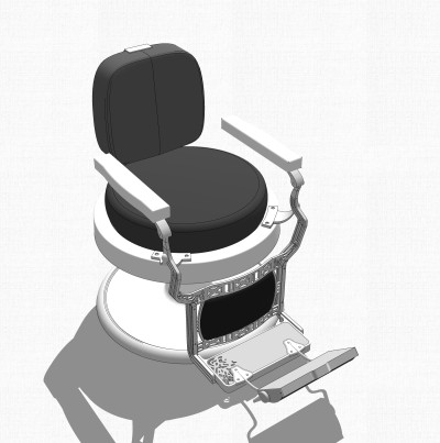现代理发椅草图大师模型，理发椅su模型下载