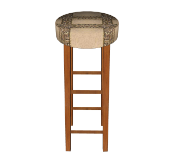 现代布艺吧椅sketchup模型，固定吧椅草图大师模型下载