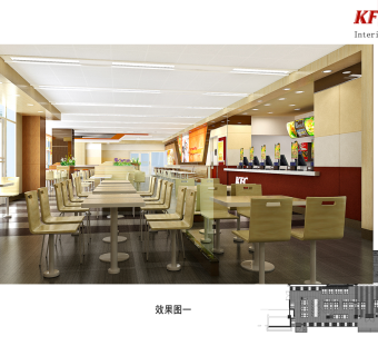 肯德基快餐店南京某分店内部装修施工图，肯德基cad设计图纸下载