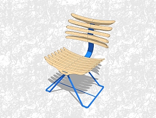 现代创意<em>小</em>座椅su模型，实木椅子草图大师模型下载