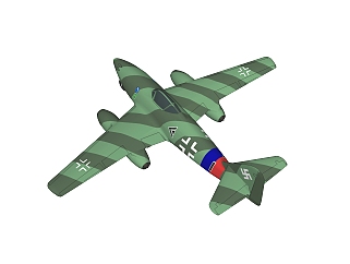 德国ME-262喷气<em>战斗机</em>su<em>模型</em>，歼击机草图大师<em>模型</em>下载