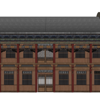 中式古建民房草图大师模型下载、古建民房su模型下载