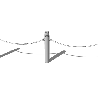 现代铁索栏杆su模型下载、铁索栏杆草图大师模型下载