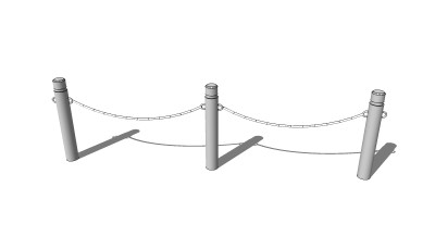 现代铁索栏杆su模型下载、铁索栏杆草图大师模型下载