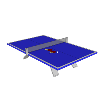 现代乒乓球桌sketchup模型，乒乓球桌草图大师模型下载