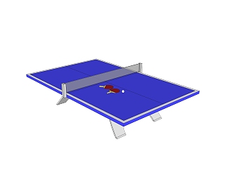 现代乒乓球桌sketchup模型，乒乓球桌草图大师模型下载