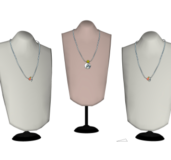 现代简约锁骨项链草图大师模型,服装店衣架su模型下载