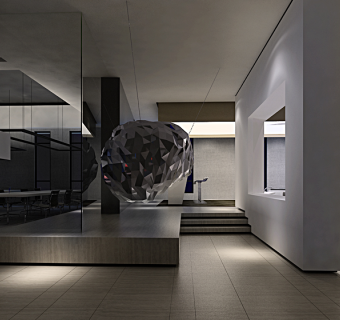 现代公司办公室CAD施工图，办公室CAD建筑图纸下载