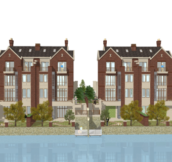 欧式别墅外观草图大师模型，别墅外观sketchup模型免费下载