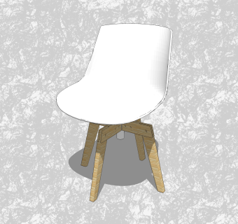 现代休闲椅sketchup模型，背靠椅草图大师模型下载