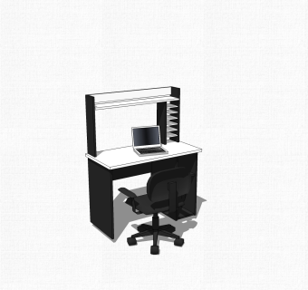 现代屏风办公桌su模型，办公桌sketchup模型下载