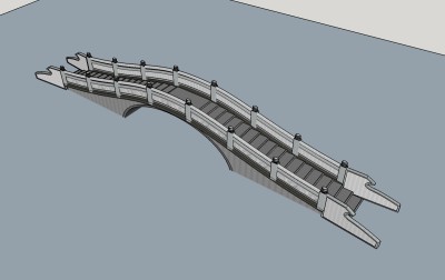 现代石桥草图大师模型，石桥sketchup模型下载