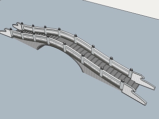 现代石桥草图大师模型，石桥sketchup模型下载