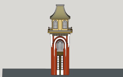 欧式景观塔草图大师模型，景观塔sketchup模型skp文件分享