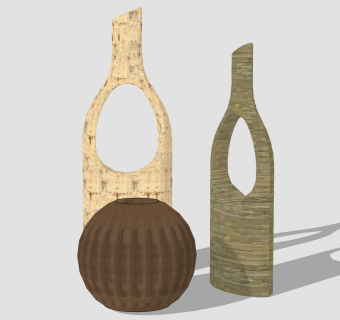  现代花瓶摆件草图大师模型，花瓶摆件sketchup模型下载