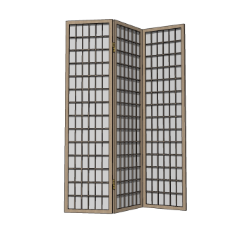 日式屏风草图大师模型，屏风sketchup模型下载