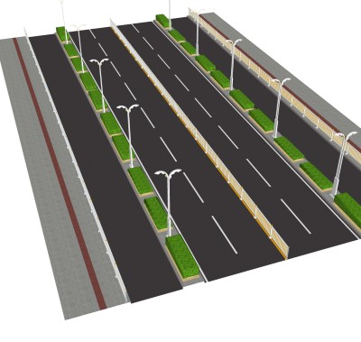 现代公路草图大师模型，公路SKP模型下载