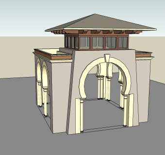 欧式风格亭子sketchup模型下载,亭子草图大师模型