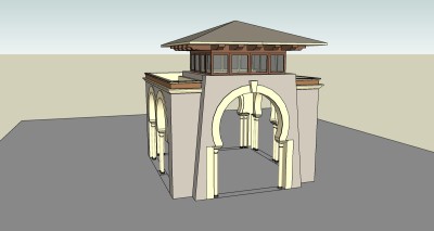 欧式风格亭子sketchup模型下载,亭子草图大师模型