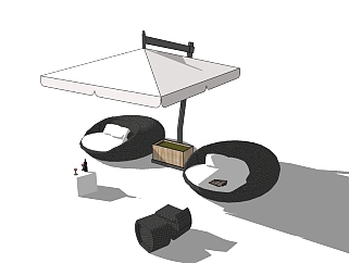 户外休闲藤椅sketchup模型下载，户外椅草图大师模型