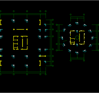 旋转餐厅装修CAD图纸，旋转餐厅CAD平面布置图