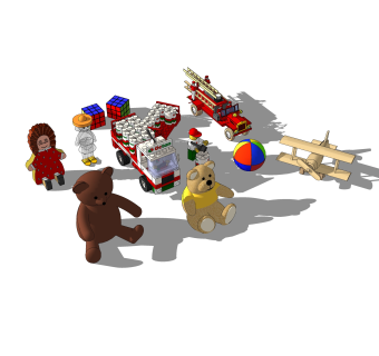 现代儿童卡通玩具草图大师模型，玩具su模型下载