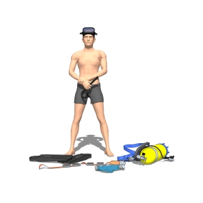 3D真人sketchup模型，潜水员草图大师模型下载