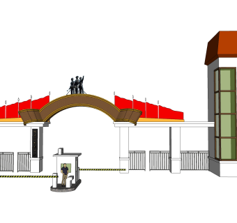 北影厂大门sketchup模型下载