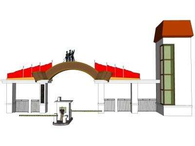 北影厂大门sketchup模型下载