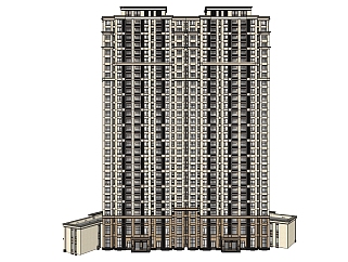 欧式公寓sketchup模型，公寓草图大师模型下载
