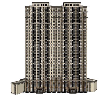 欧式公寓sketchup模型，公寓草图大师模型下载