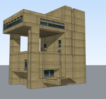 贝聿铭作品草图大师模型、贝聿铭作品su模型下载