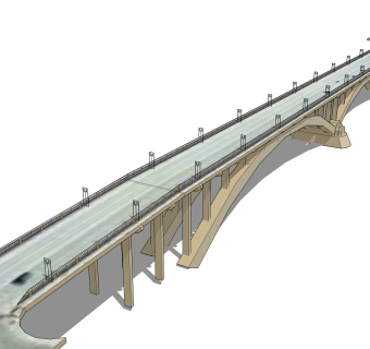 现代桥梁草图大师模型下载，sketchup桥梁su模型分享