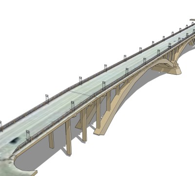 现代桥梁草图大师模型下载，sketchup桥梁su模型分享