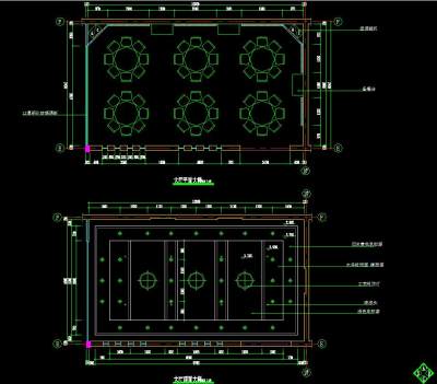 餐馆装修设计CAD图纸，餐馆装修设计CAD施工图下载