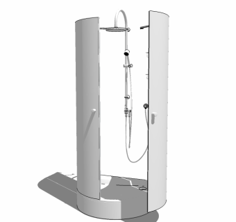 现代淋浴间草图大师模型，淋浴房sketchup模型下载