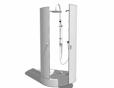 现代淋浴间草图大师模型，淋浴房sketchup模型下载