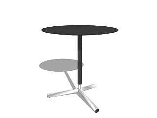 现代<em>圆形餐桌</em>su模型，小圆桌家用餐桌椅草图大师模型...