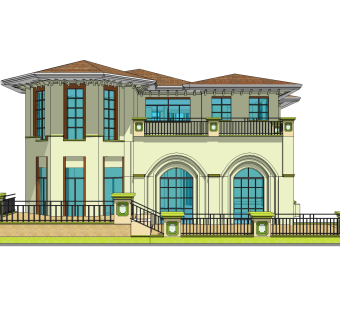 欧式别墅su模型，别墅sketchup模型下载
