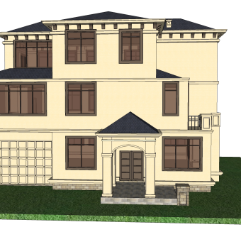 现代别墅外观草图大师模型，别墅外观sketchup模型免费下载