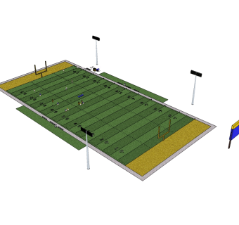 橄榄球馆草图大师模型，橄榄球馆SU模型下载