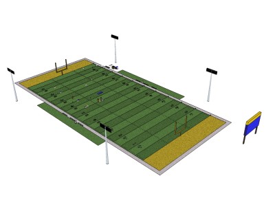 橄榄球馆草图大师模型，橄榄球馆SU模型下载
