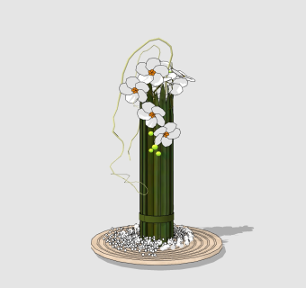  现代花瓶摆件草图大师模型，花瓶摆件 sketchup模型下载